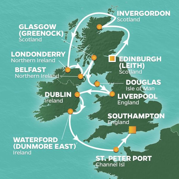 <h2>2019 British Isles Golf Cruise & The 148th Open at Royal Portrush</h2>12 Nights | 5 Rounds | Edinburgh to Southampton | July 17 - 29, 2019